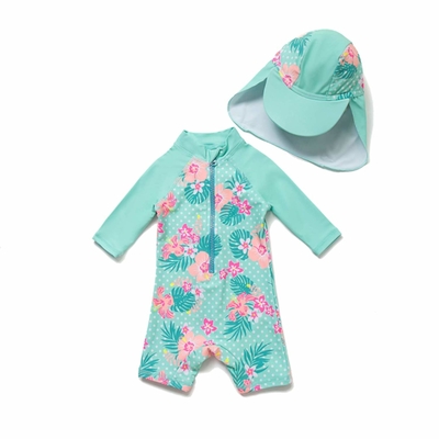 El doble cosido cose la flor Tankini del traje de baño de Lycra del bebé con el sombrero proveedor