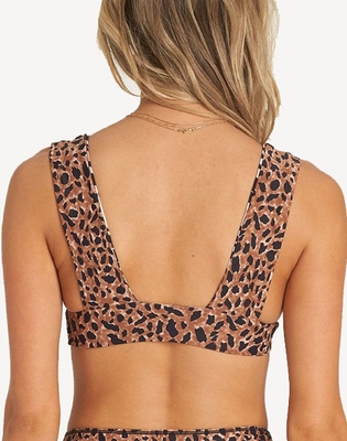 Top bikini reversible de Lycra con el estampado leopardo fijado detrás sobre correas de hombro proveedor